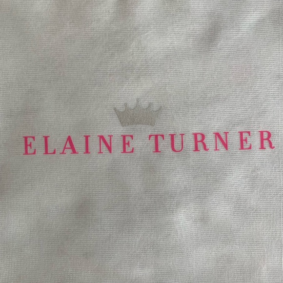 ELAINE TURNER white smaller drawstring dust bag LNWOT ++ - Picture 4 of 7